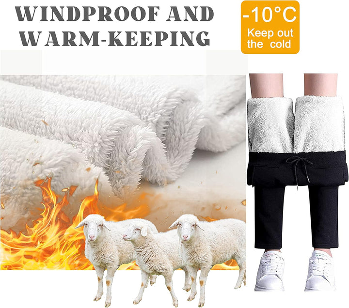 Damen Thermo Strumpfhose Warme Hosen Winterwarme Dicke Leggings aus Kaschmirwolle Thermo Strumpfhose