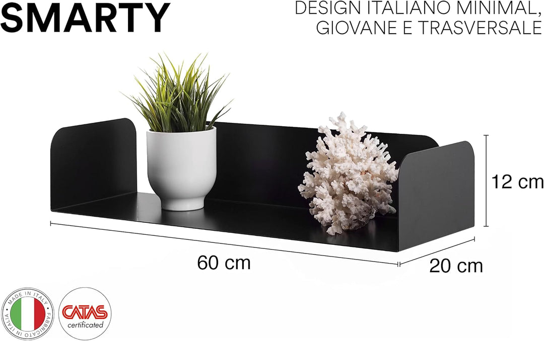 D-Segno Wandregal Metall - Regal Wand, Einzigartiges minimalistisches und modernes Design, Wandbuchh