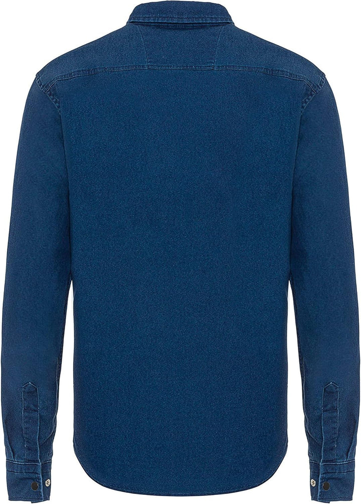 Red Bridge Herren Hemd Jeanshemd Freizeithemd Premium Denim Chest Pocket S Dunkelblau, S Dunkelblau