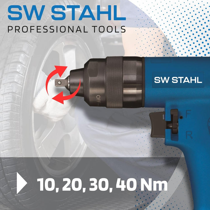 SW-Stahl S3224 Druckluft-Schlagschrauber Set I 1/4 Zoll I 9-teilig I Speziell für Glühkerzen I Druck