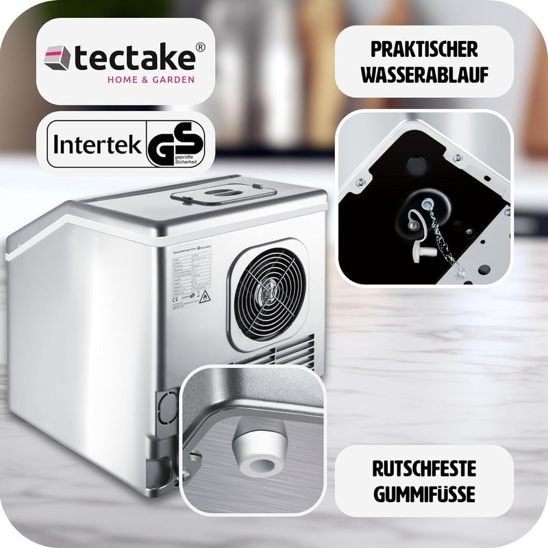 TecTake Profi Eiswürfelmaschine für klare