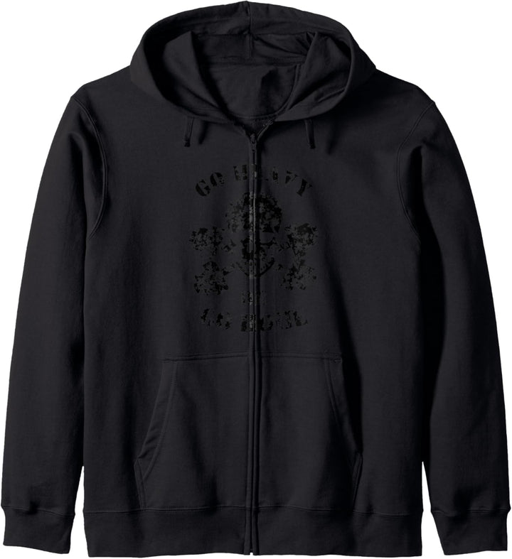 Go Heavy or go Home Bodybuilding Muskelaufbautraining Kapuzenjacke