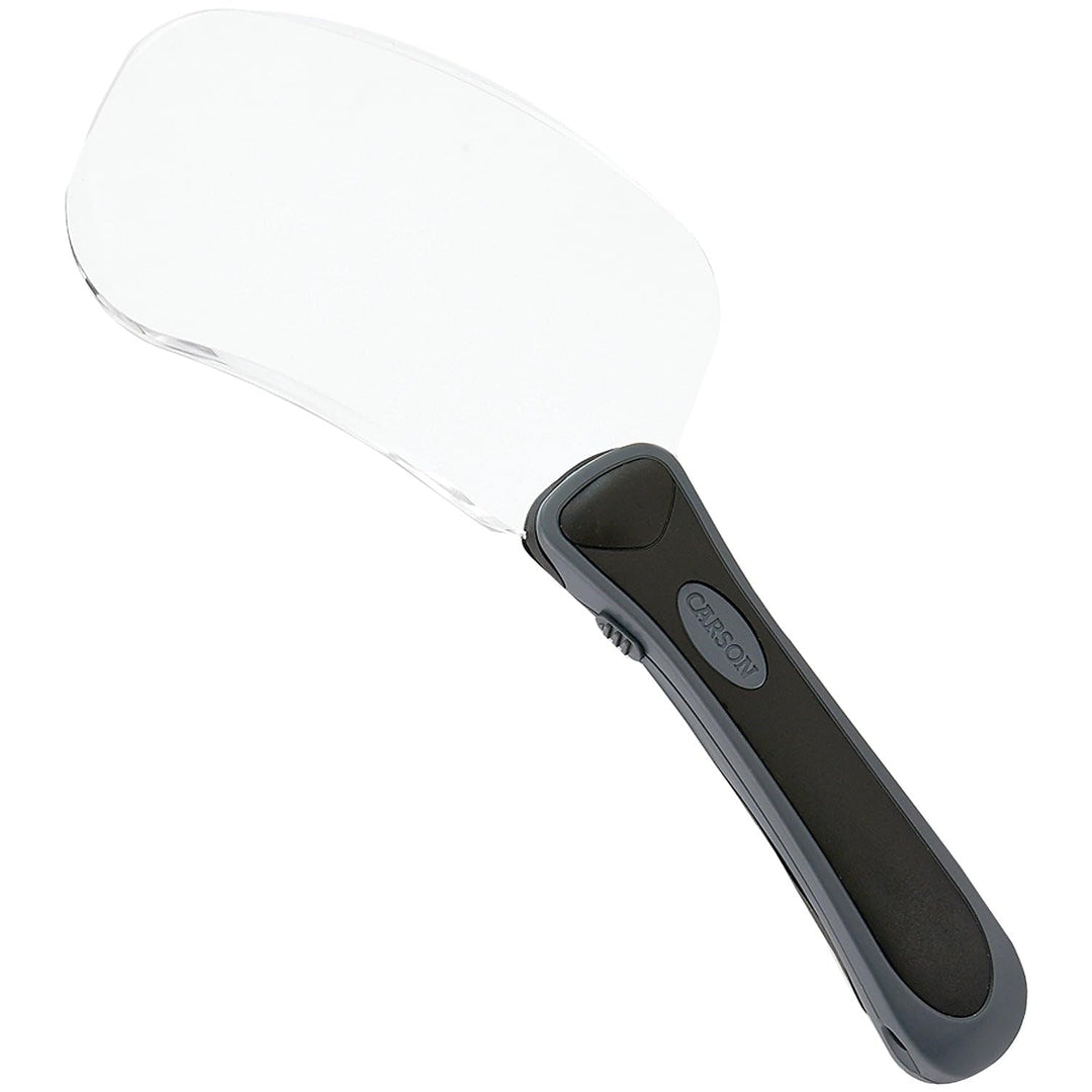 Carson Lighted RimFree 2x Handlupe mit LED, ergonomischem Griff und Linse im Rechteckformat (RM-77)