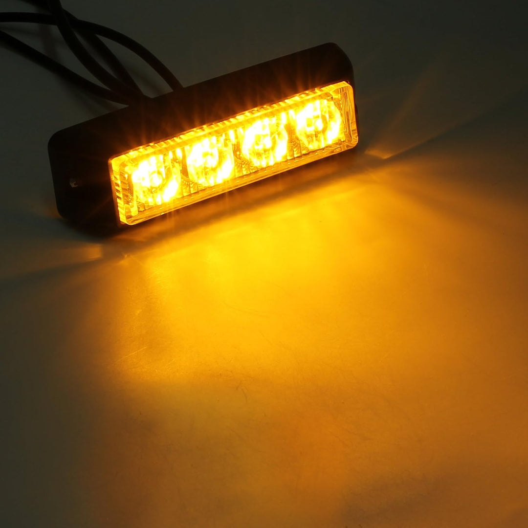 Justech 4er Warnlicht Stroboskoplicht Bernstein Warnung Beacon Mit KFZ-Ladegerät Notfall Licht Achtu