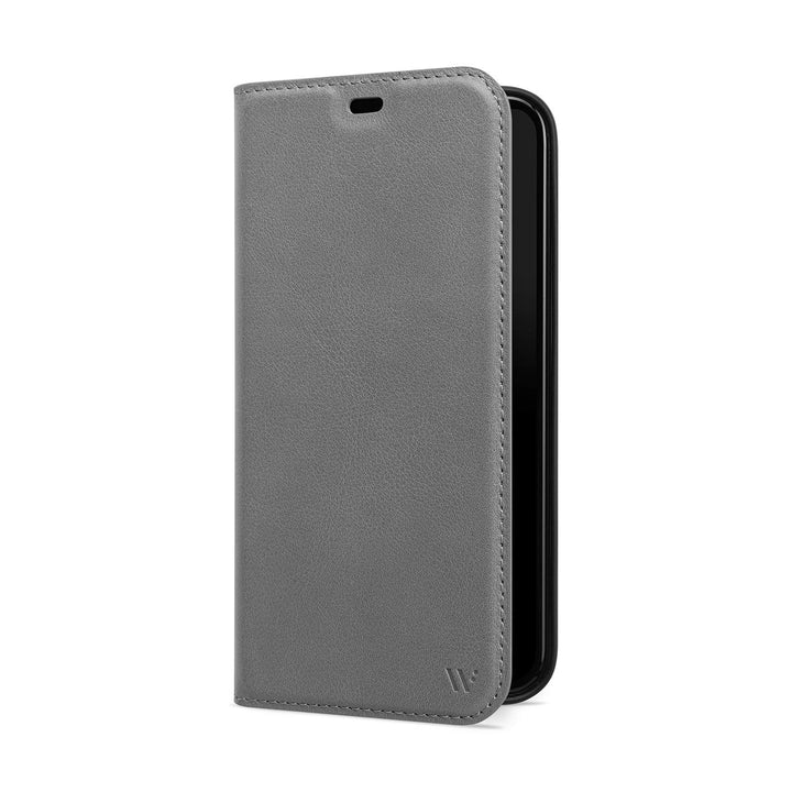 WIIUKA Hülle für iPhone 12 Mini, Lederhülle, Deutsches Premium Leder, mit Kartenfach, extra Dünn, Ha