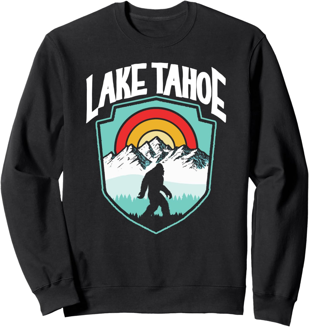 Lake Tahoe Vintage Sasquatch Outdoor Bigfoot & Mountains Sweatshirt