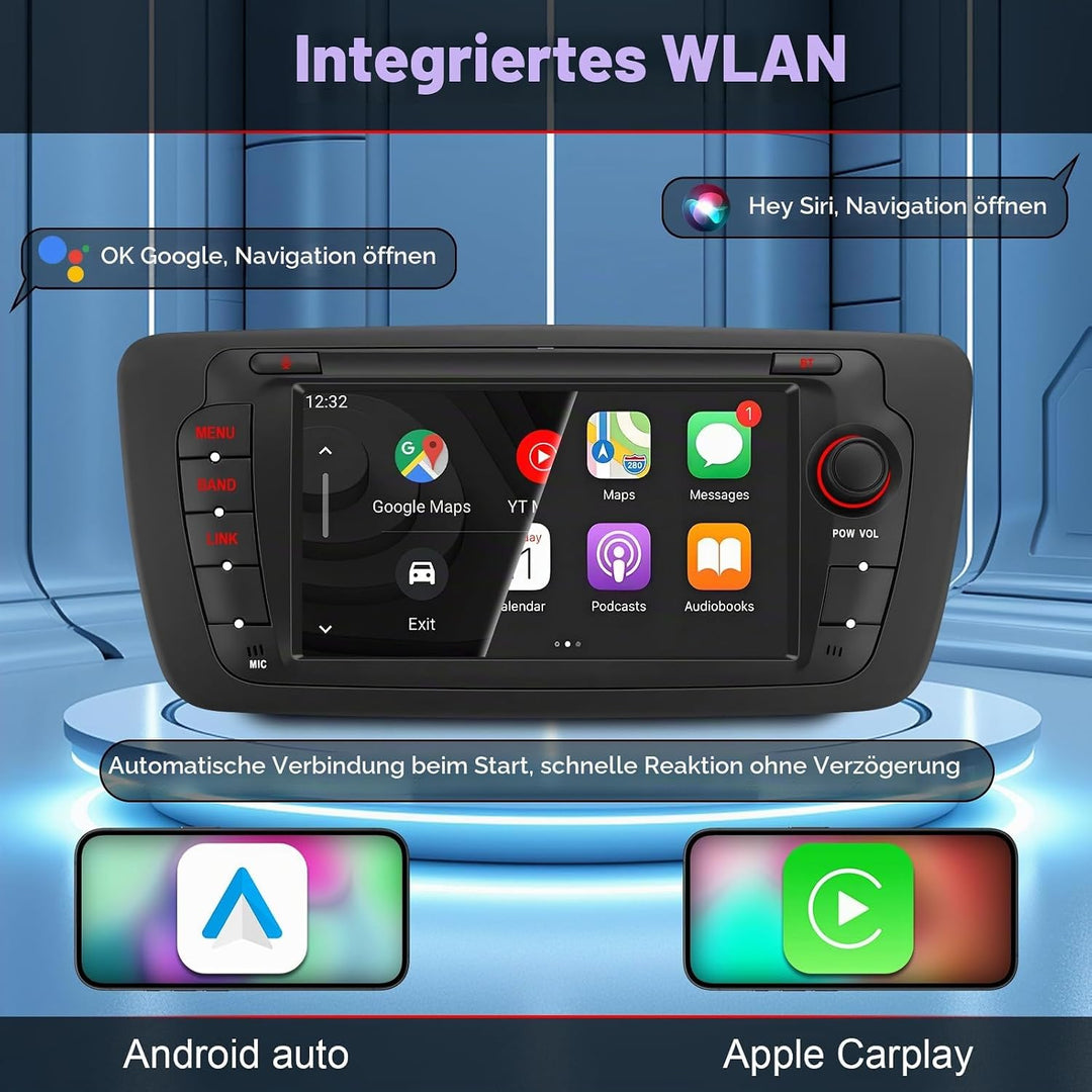 Linux Autoradio für Seat Ibiza 6J (2009-2014) –Start in 3–5 Sekunden