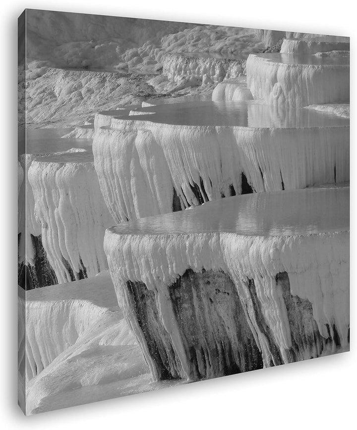 deyoli Kalksinterterrassen in Pamukkale im Format: 60x60 Effekt: Schwarz&Weiss als Leinwandbild, Mot