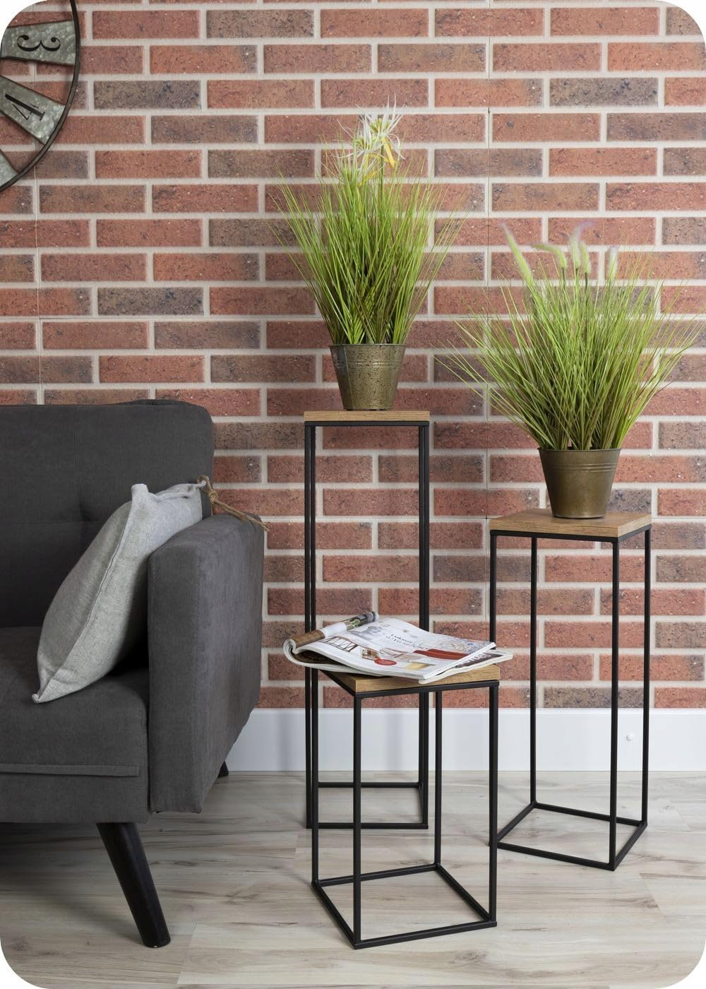 Pflanzenständer Metall 80 cm Hoch - Stabiler und Fester Blumenhocker im Loft Stil - Blumenständer mi