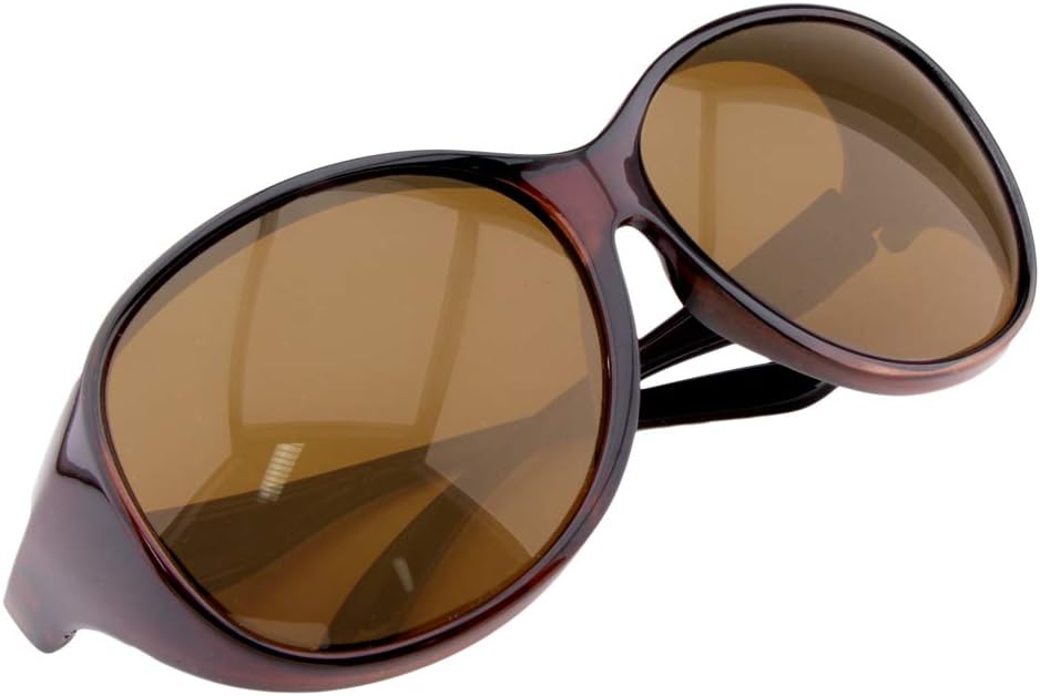 ActiveSol Überzieh-Sonnenbrille Mega | Grosse Überziehbrille für Brillenräger | polarisiert Braun, B