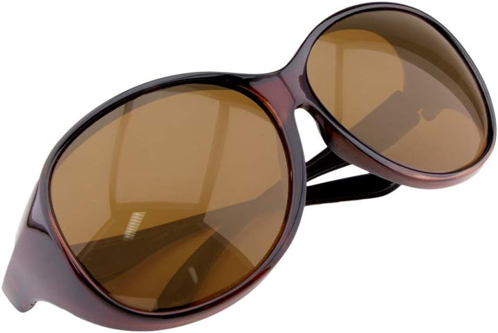 ActiveSol Überzieh-Sonnenbrille Mega | Grosse Überziehbrille für Brillenräger | polarisiert Braun, B