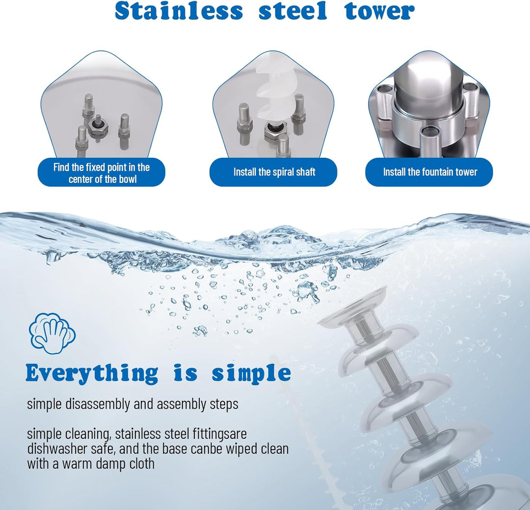 Schokobrunnen 5 Ebenen, Elektrische Schokoladenbrunnen Grosse Edelstahl Schokolade Brunnen Schmelzfu