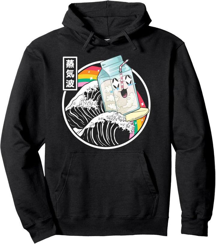 Surfen Milch Karton Kanagawa Wave Japan Anime Vaporwave Pullover Hoodie