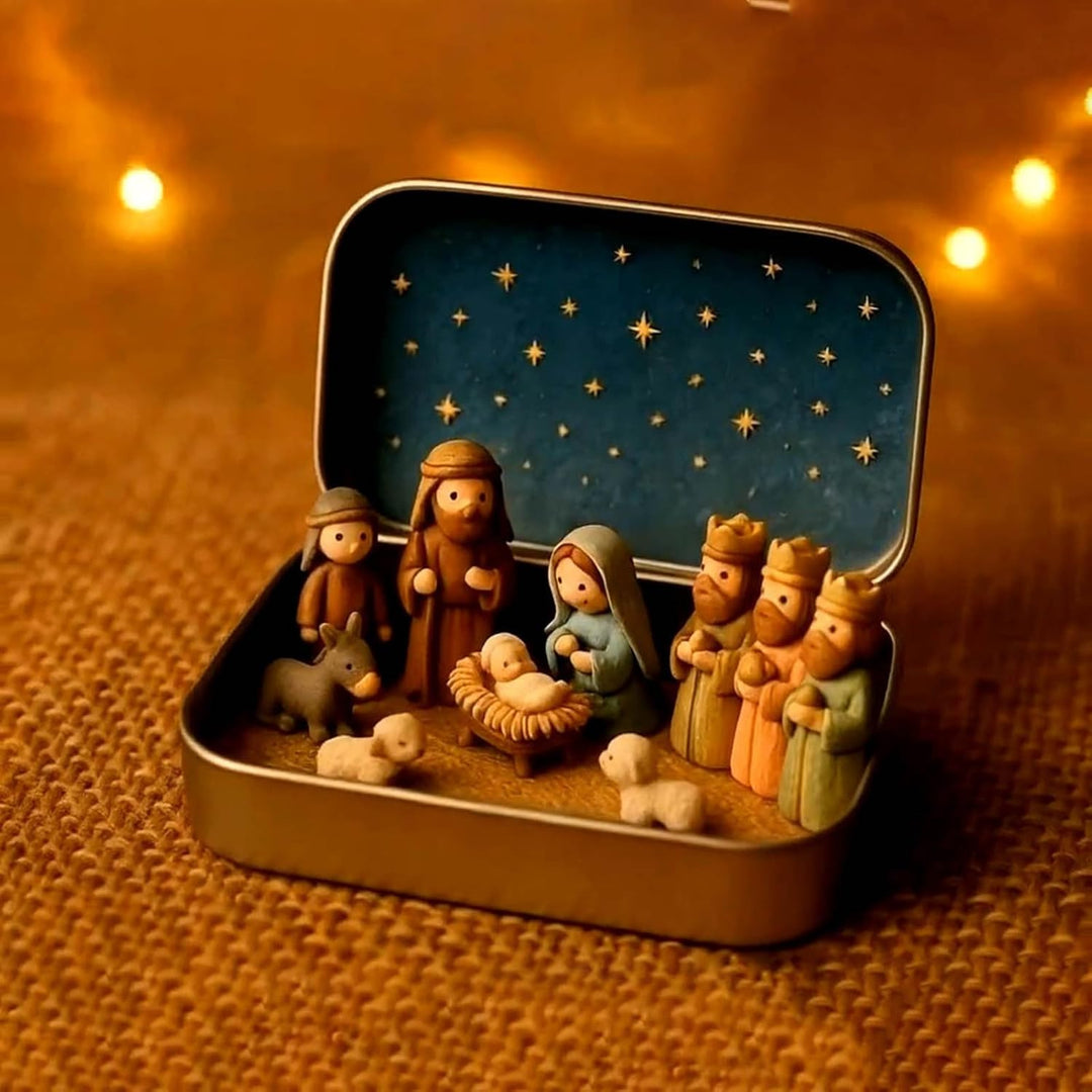 Weihnachtskrippe Komplettset, Krippenfiguren Set, Weihnachtskrippe Figuren Holz, Krippe Weihnachten,