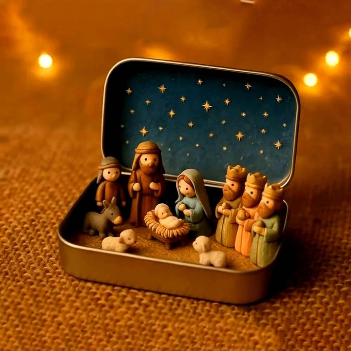 Weihnachtskrippe Komplettset, Krippenfiguren Set, Weihnachtskrippe Figuren Holz, Krippe Weihnachten,