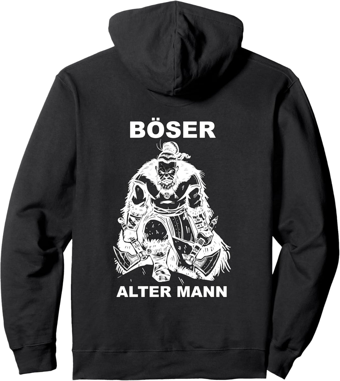 Retro Böser alter Mann Wikinger aus Totenkopf Schädel Skull Pullover Hoodie