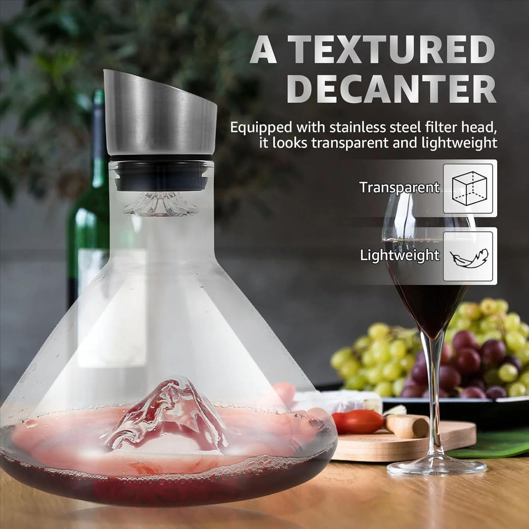 Dekanter Rotwein,Weindekanter Rotwein,Waterfall Quick,1.5l,Kristallglas-Weindekanter,Eingebauter Luf