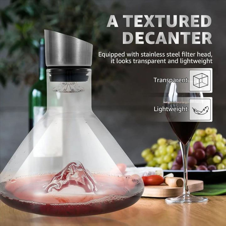 Dekanter Rotwein,Weindekanter Rotwein,Waterfall Quick,1.5l,Kristallglas-Weindekanter,Eingebauter Luf