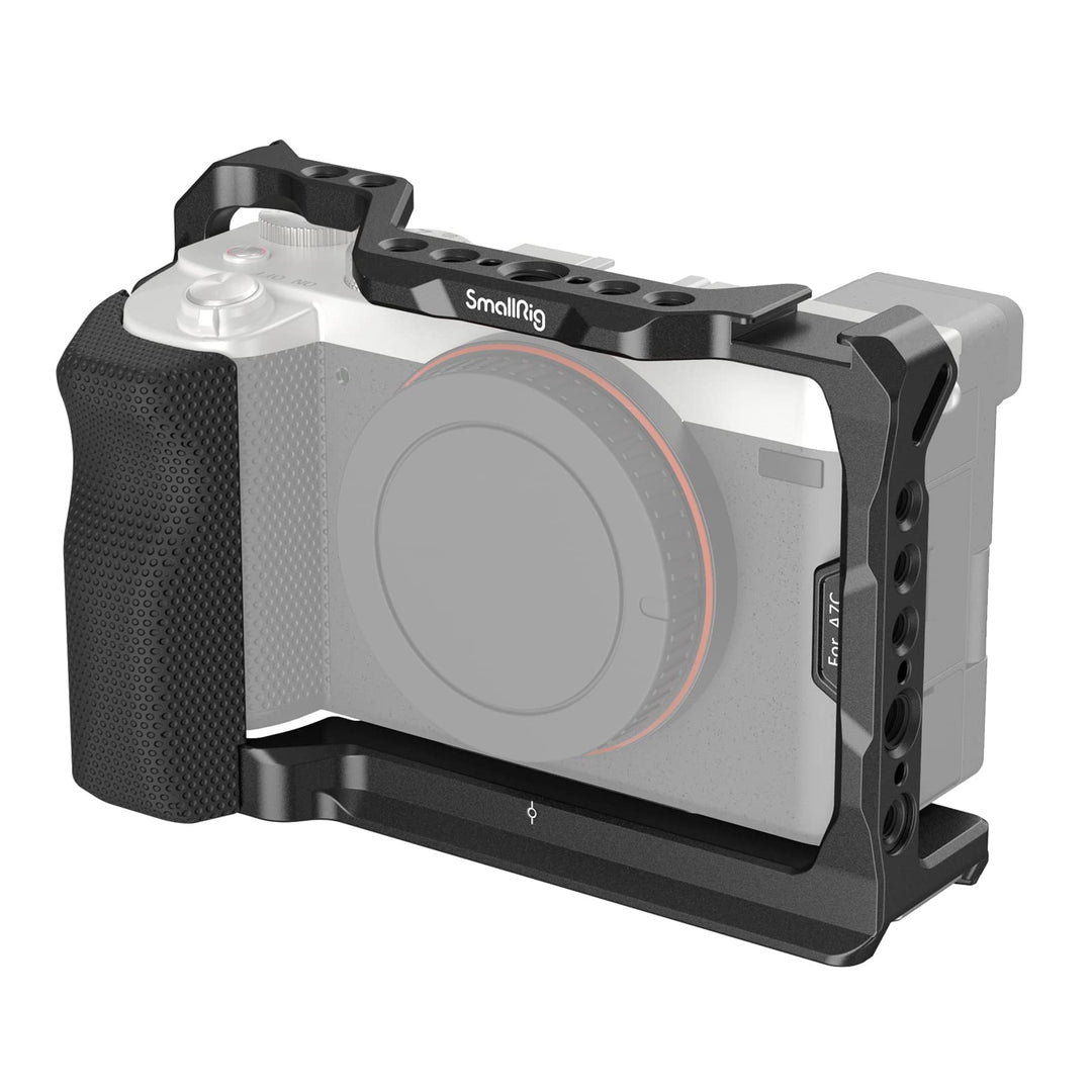 SMALLRIG Full Cage für Sony A7C, Käfig mit Silikon Griff und Cold Shoe Mount - 3212B