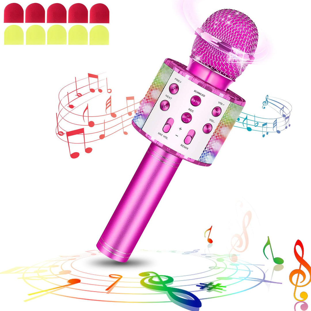 Drahtloses Bluetooth Mikrofon Karaoke Mit LED-Leuchten Tragbare Handheld Singen Karaoke Lautsprecher