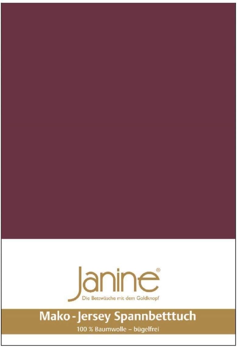 Janine Spannbetttuch 5007 Mako Jersey 180/200 bis 200/200 cm Burgund Fb. 41 180/200 cm - 200/200 cm