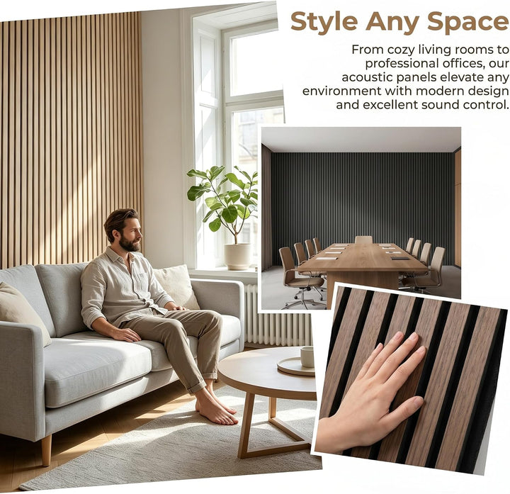 Akustikpaneele Polyester Lamellen Schallschutzplatten 2 Stück 120x60cm 1,44m² Gesamtfläche, Weisseic