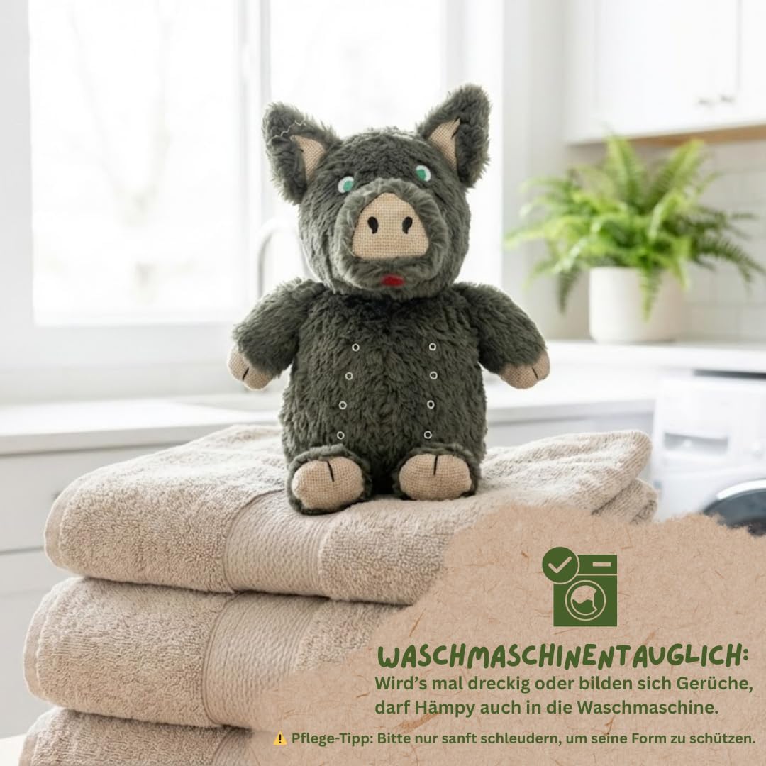 Hämpy das Hanf-Schwein | Robustes Hundespielzeug mit Quietscher | Nachhaltiges Kuscheltier für Hunde