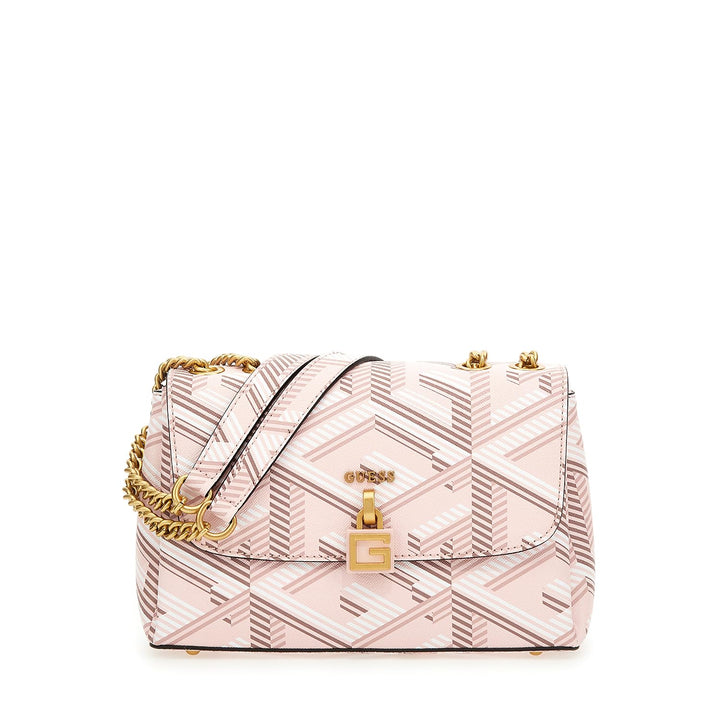 GUESS Damen Montreal Covertible Flap Umhängetasche, Crossbody Pale Rose Logo, Pale Rose Logo