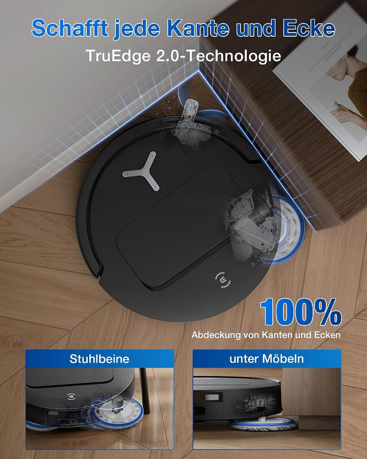 ECOVACS DEEBOT T50 OMNI Gen2 Saugroboter mit Wischfunktion, 21.000 Pa, Ausziehbare Seitenbürste und