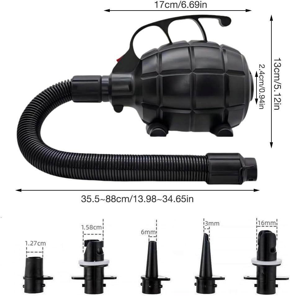 Elektrische Luftpumpe, 600W Luftpumpe Elektrisch mit 5 Düsen, Luftpumpe Luftmatratze Tragbare, Elekt