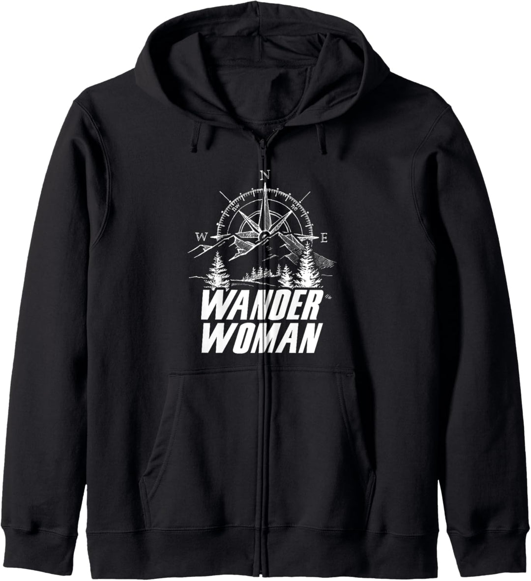 Wanderwoman Damen Wandern Wanderin Berge Natur Kapuzenjacke