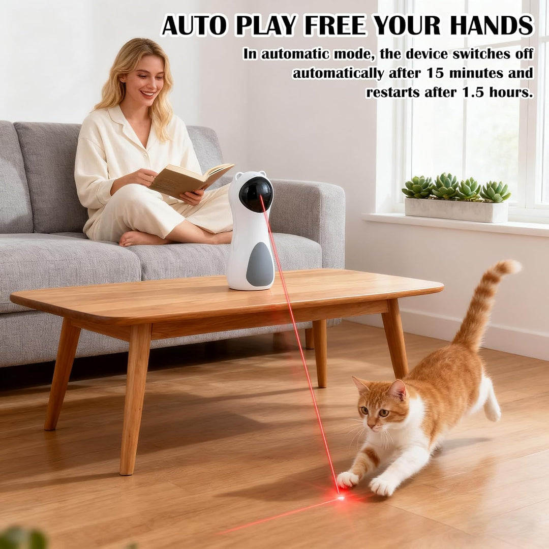 Interaktives Katzenspielzeug Automatisch - Laser Katzenspielzeug für Wohnungskatze Hund Kätzchen mit