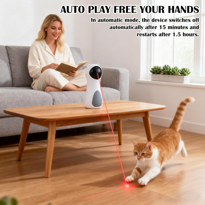 Interaktives Katzenspielzeug Automatisch - Laser Katzenspielzeug für Wohnungskatze Hund Kätzchen mit
