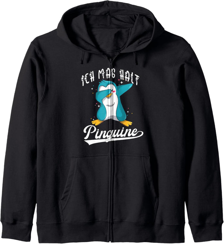 Ich mag halt Pinguine Mädchen Kinder Damen Herren Penguin Kapuzenjacke