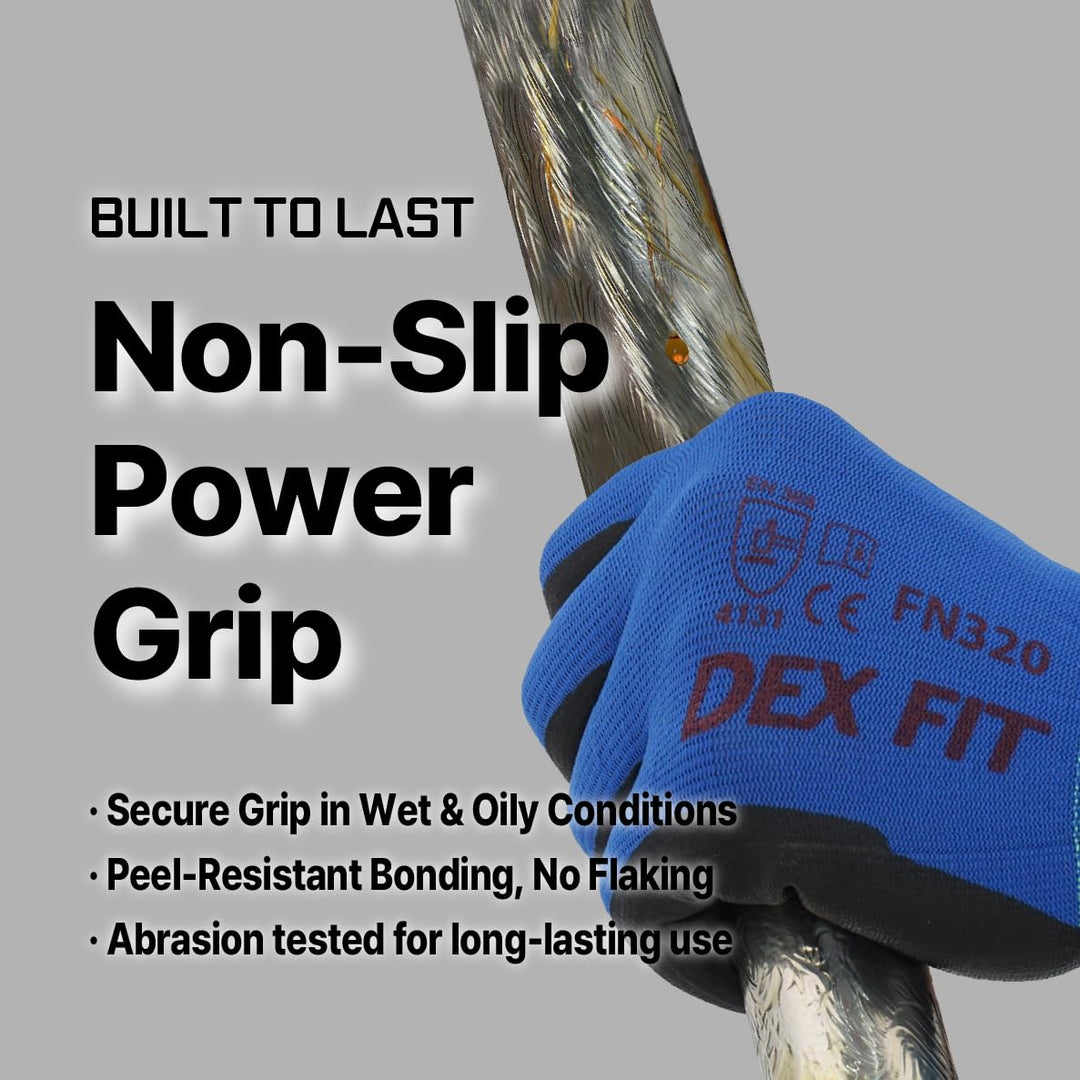 DEX FIT Gartenhandschuhe FN320-12 Paare, 3D Comfort Stretch Fit, rutschfester Handgriff, Strapazierf