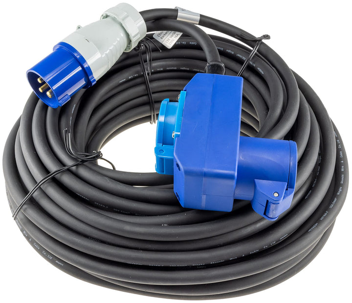 ChiliTec CEE Verlängerungskabel 25 Meter Stecker auf Winkelkupplung | 90° IP44, H07RN-F 3G2,5, 230V