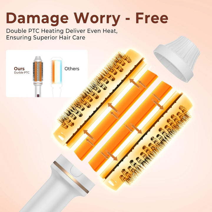UMIGA Thermal Brush 38MM Thermobürste 120-200℃, Heated Round Brush 3 in 1, Erhöhen Sie das Haarvolum