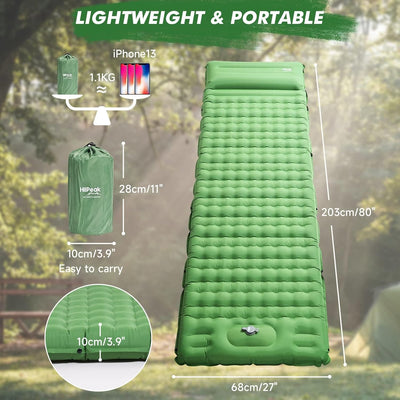 HiiPeak Isomatte Selbstaufblasend Ultraleicht für Outdoor Camping, luftmatratze selbstaufblasend kle