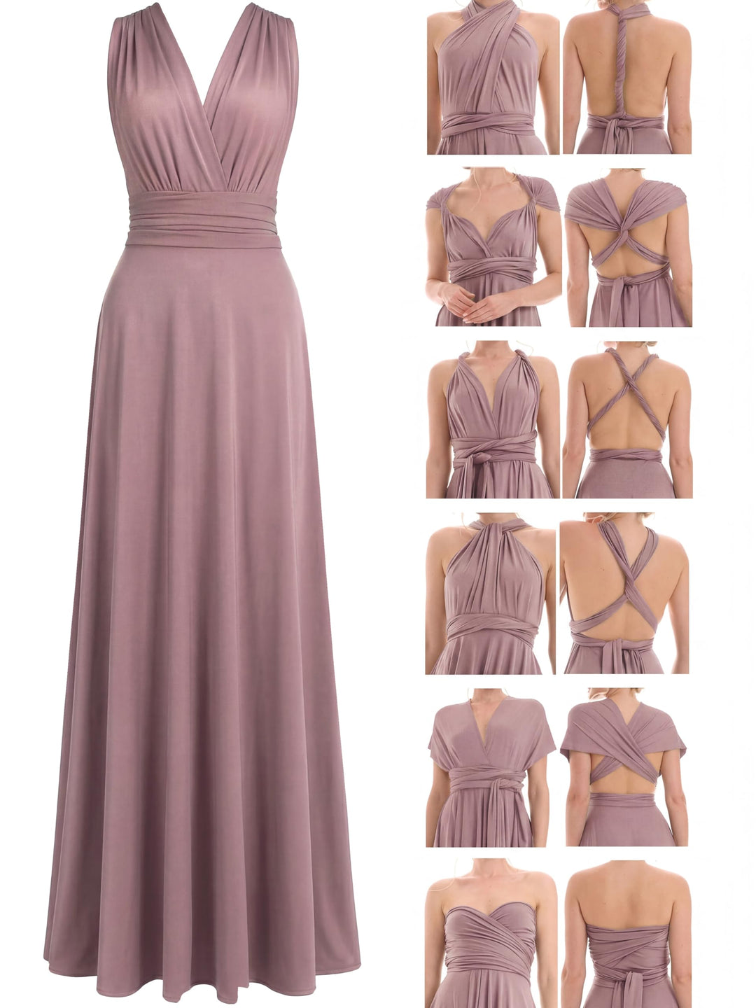 Juvell Brautjungfernkleider lang - Maxi-Kleid - Infinity-Abendkleid - Multiway-Wickelkleid - Abendkl