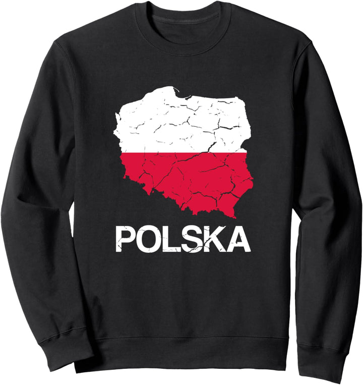 Umriss von Polen Polnische Flagge Polnisch Sweatshirt
