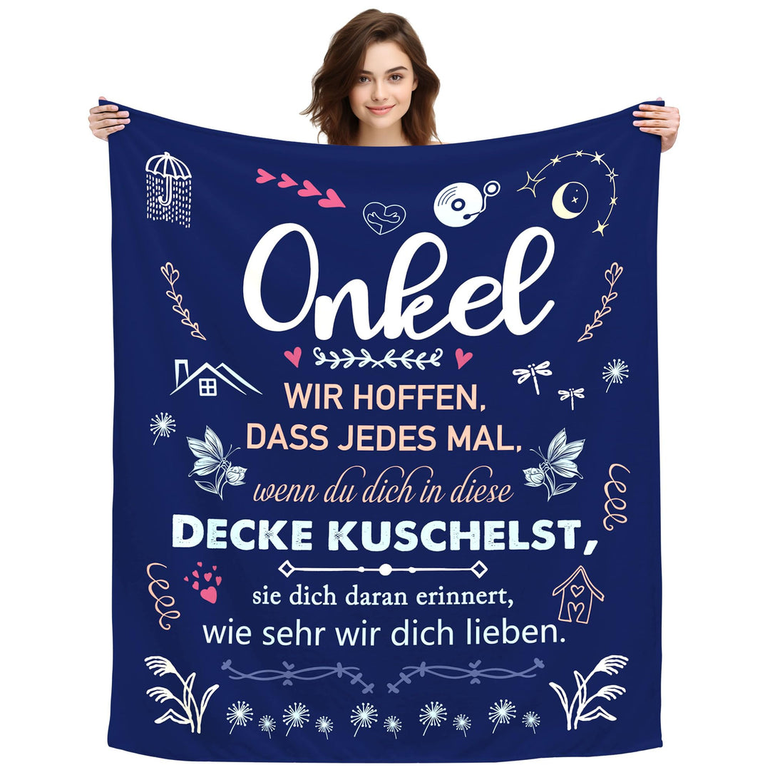 Original Geschenke für Onkel Mann Kuscheldecke Geschenke für Onki Vatertag Weihnachten Neujahrsgesch