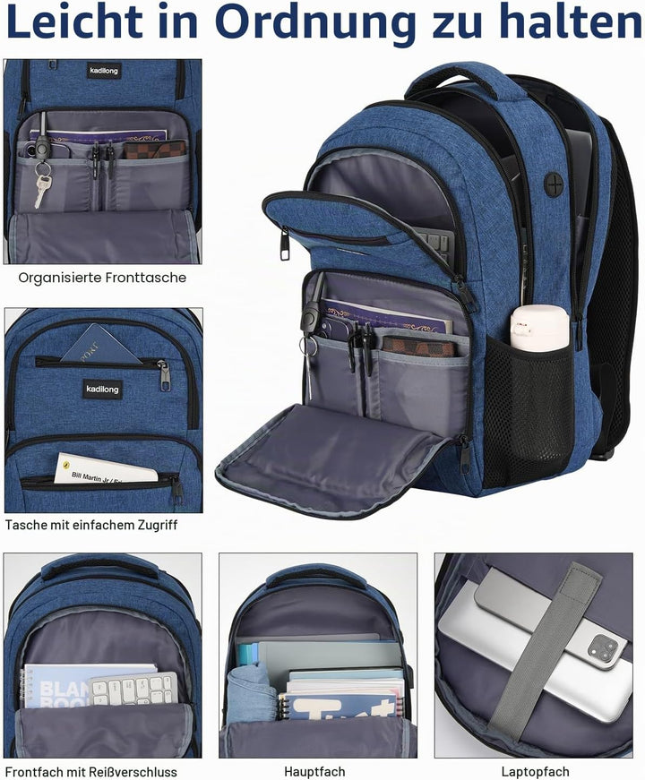 Rucksack Herren Arbeit Laptop Rucksack 17.3 Zoll mit USB Ladeanschluss Business Reisen Notebook Schu