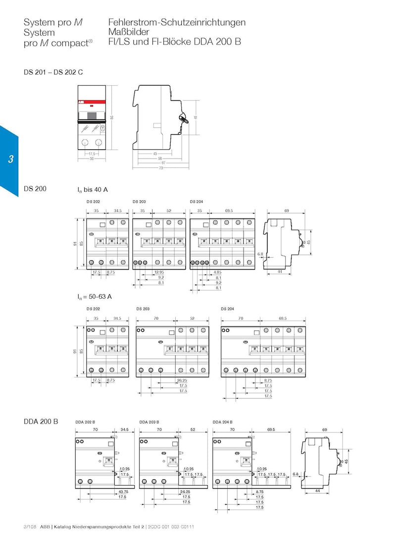 ABB FI-Schutzschalter mit Sicherungsautomat FI/LS (RCBO) Typ A