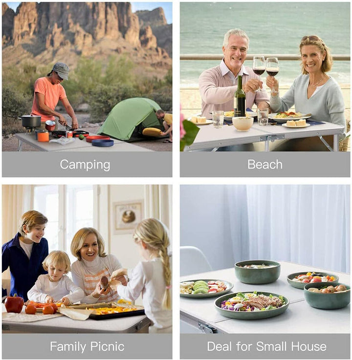 Faltbarer Camping-Picknicktisch, tragbarer Garten-, Strand-, Party-, Küchen-, Ess-, Grill-Tisch, Out