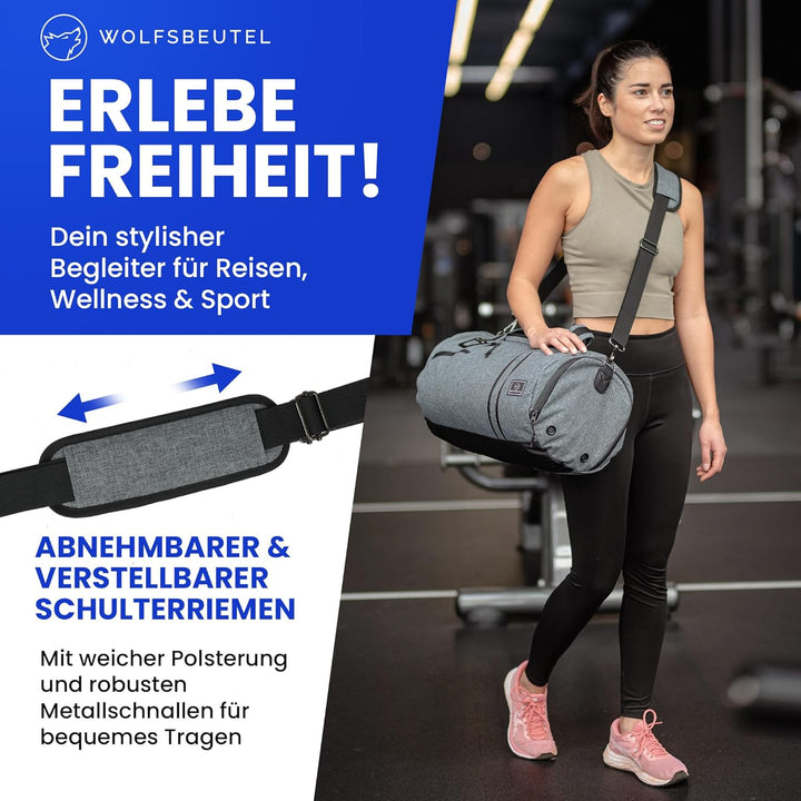 𝗪𝗢𝗟𝗙𝗦𝗕𝗘𝗨𝗧𝗘𝗟® 30L Sporttasche & Reisetasche für Damen & Herren mit Schuhfach & Nassfach | Wasserdicht
