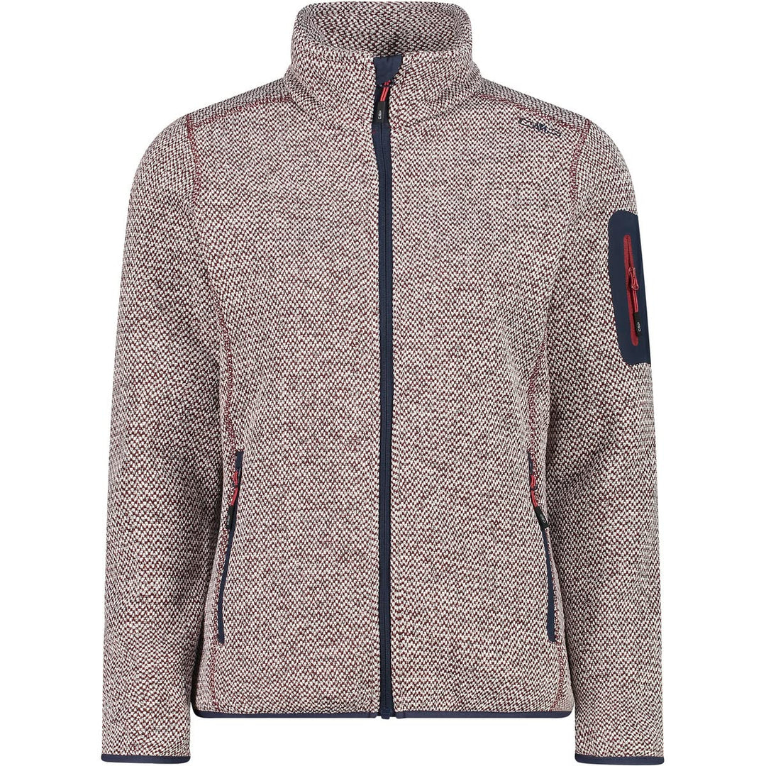 CMP Damen Fleecejacke Jacke 40 Rotwein-Weiss, 40 Rotwein-Weiss