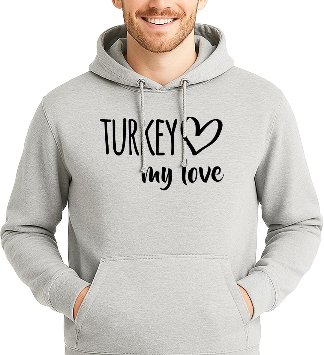 huuraa Unisex Hoodie Turkey My Love Pullover Vegan Grösse S-3XL für alle Fans von der Türkei Geschen