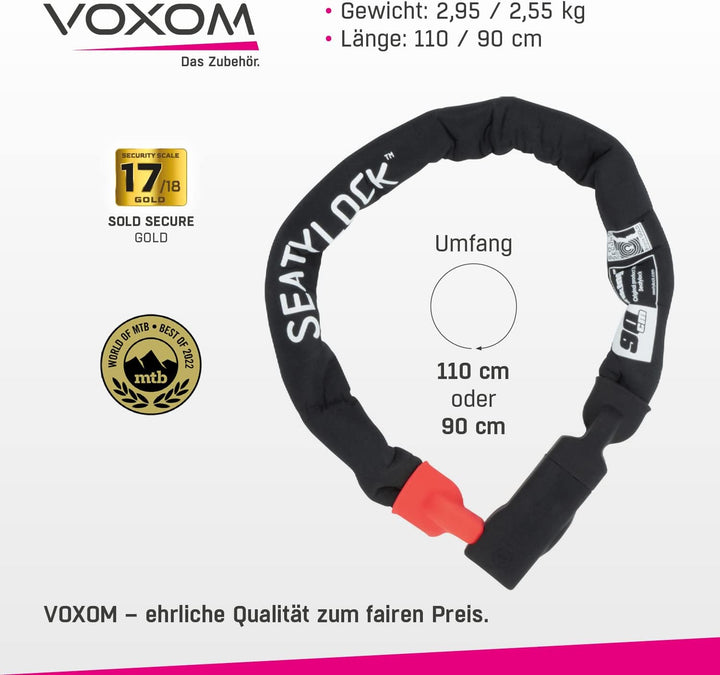 Voxom Fahrradschloss Viking Kettenschloss Schwarz