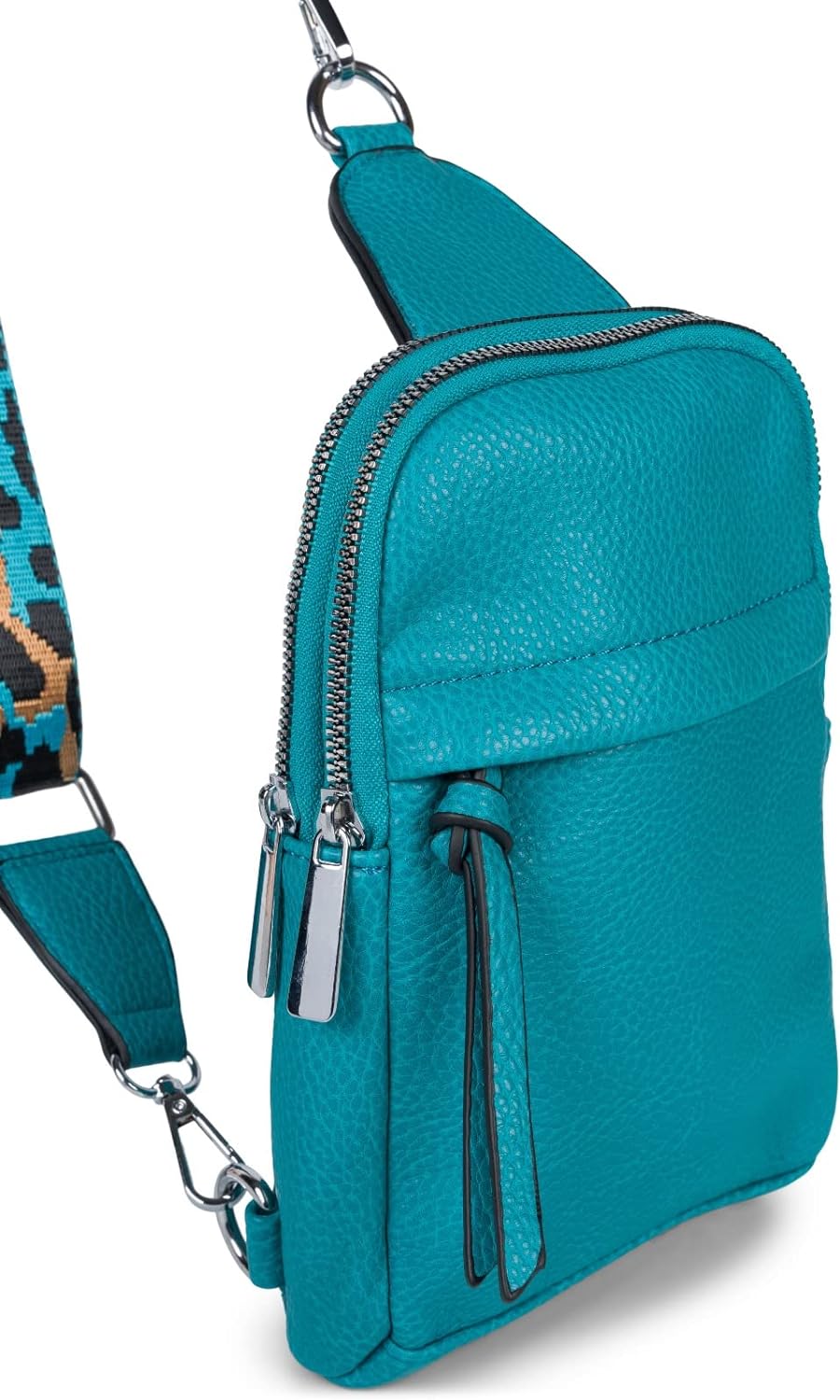 styleBREAKER Damen One Shoulder Rucksack, gemusterter Schultergurt, Einfarbige Crossbody Bag, Cityru