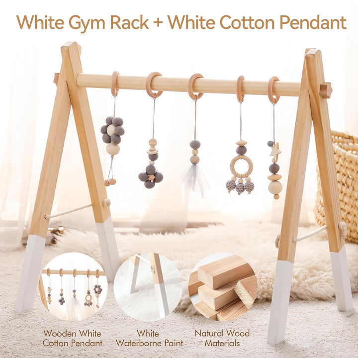 Spielbogen Baby Holz für Babies Baby Gym Holz Spielbogen Wickeltisch Neugeborenen Spielzeug Activity